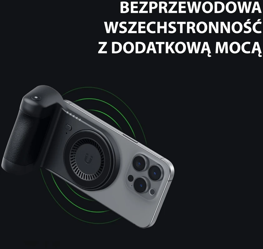 ENERGEA nuotraukų laikiklis su įmontuotu išoriniu akumuliatoriumi Magear MagCam Grip Juodas MagSafe PG-MAGCAMGRIP-BL