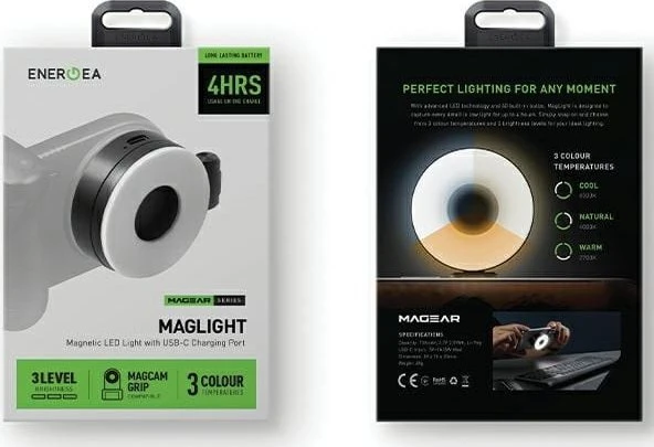 ENERGEA Portable LED Light Magear MagLight juodos spalvos MagSafe PG-MGLT-BLK