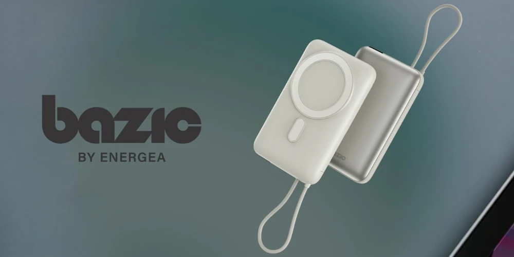 Energea PowerBank Bazic Fusion Mag 10000mAh MagSafe Cable USB-C pilkos spalvos