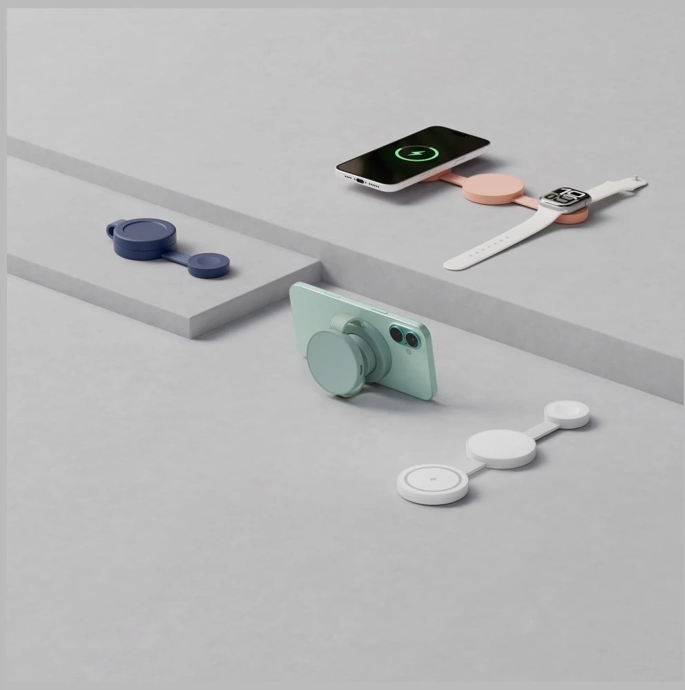 Energea Belaidis įkroviklis Bazic GoMag Trio 2 3in1 15W magnetic skirtas iPhone/Watch/AirPods pilkos spalvos