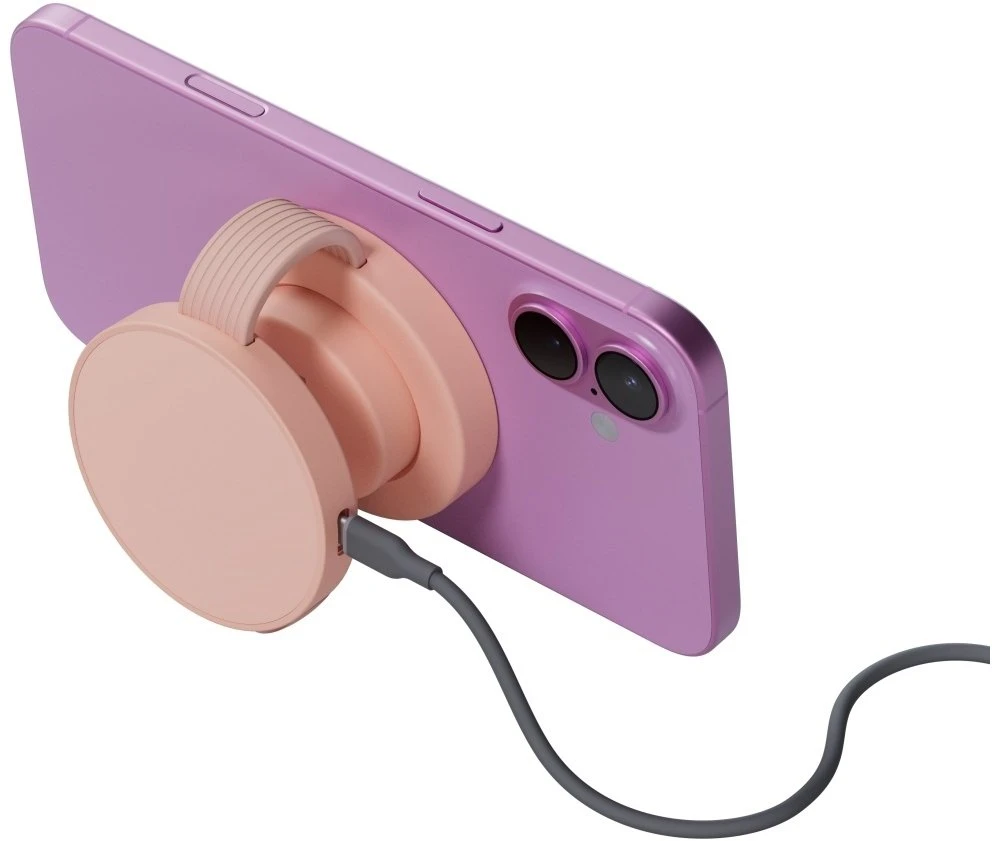 Energea Belaidis įkroviklis Bazic GoMag Trio 2 3in1 15W magnetic skirtas iPhone/Watch/AirPods rožinės spalvos