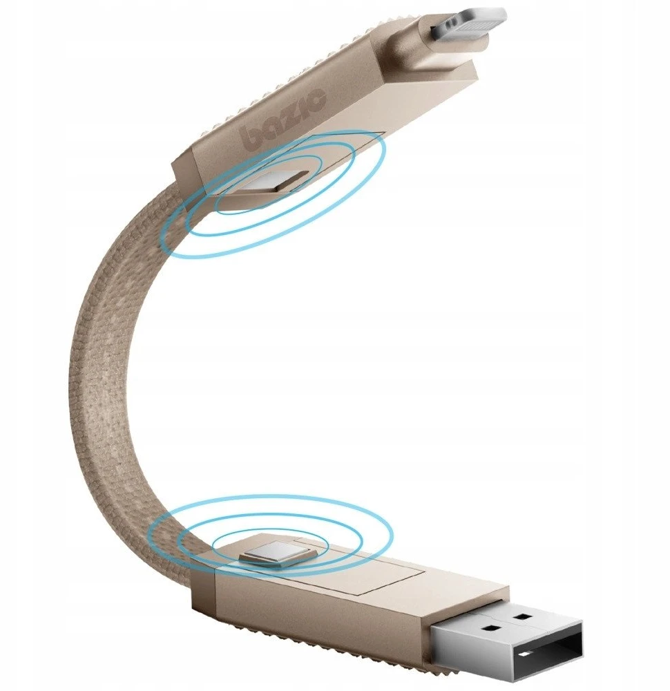 Energea Kabelis Bazic GoCharge Alukabelis 4in1 (USB-A/USB-C & USB-C/Lightning) 15cm 60W 3A PD Fast Charge auksinis