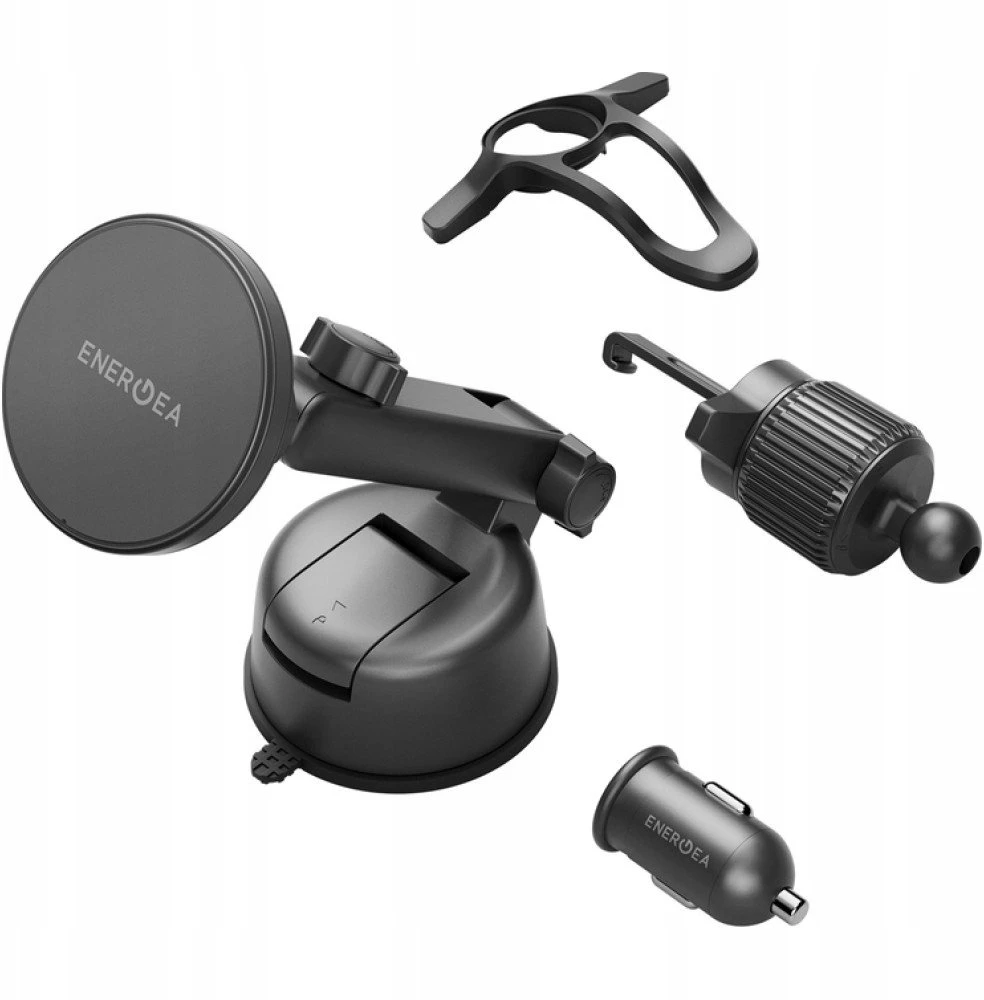 Belaidis įkroviklis Energea Magdrive Kit 15W for windshield/vent grille/dashboard juodos spalvos