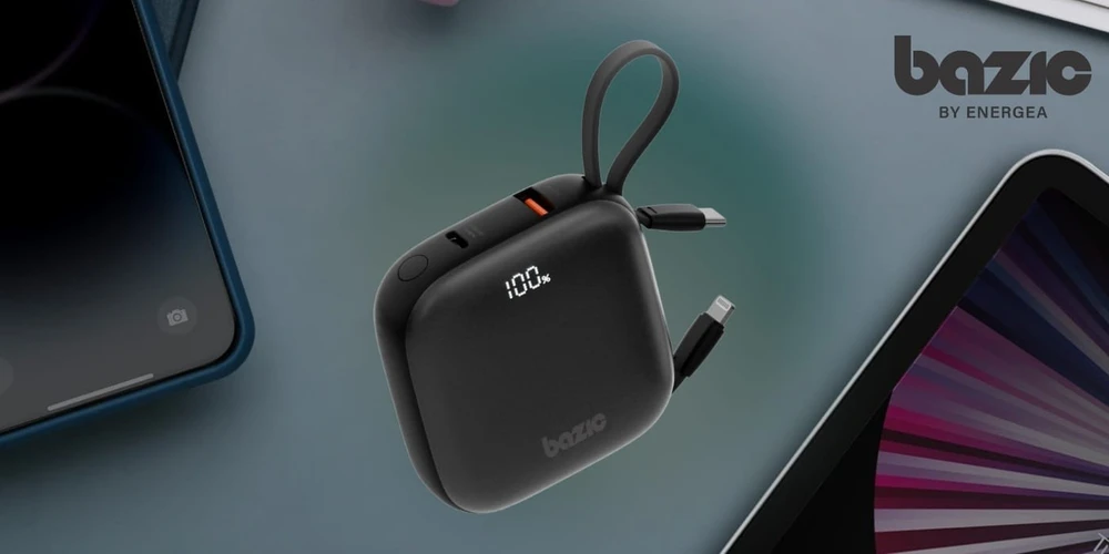 Energea PowerBank 4w1 Bazic Fusion 10000mAh PD20W USB-C/Lightning juodos spalvos