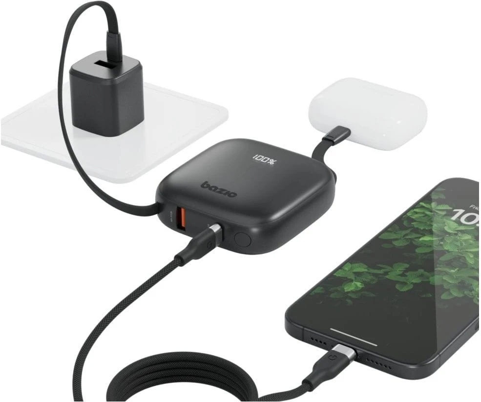 Energea PowerBank 4w1 Bazic Fusion 10000mAh PD20W USB-C/Lightning juodos spalvos