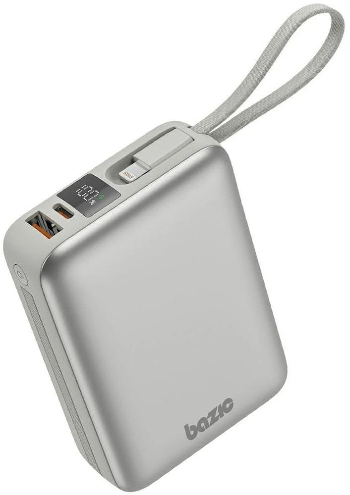 Energea PowerBank 4in1 Bazic Fusion Mini 20000mAh cable USB-C/Lightning pilkos spalvos