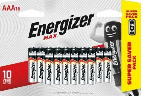 Energizer Max AAA baterijos, 16 dalių pakuotė