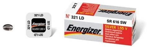 Baterija sidabro oksido 321 (SR65, D321, V321, GP321, SR616SW) 1.55V Energizer