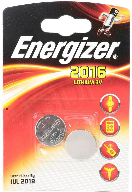 Mygtukinės Baterijos - Energizer CR2016 2 Vnt. Sidabrinės