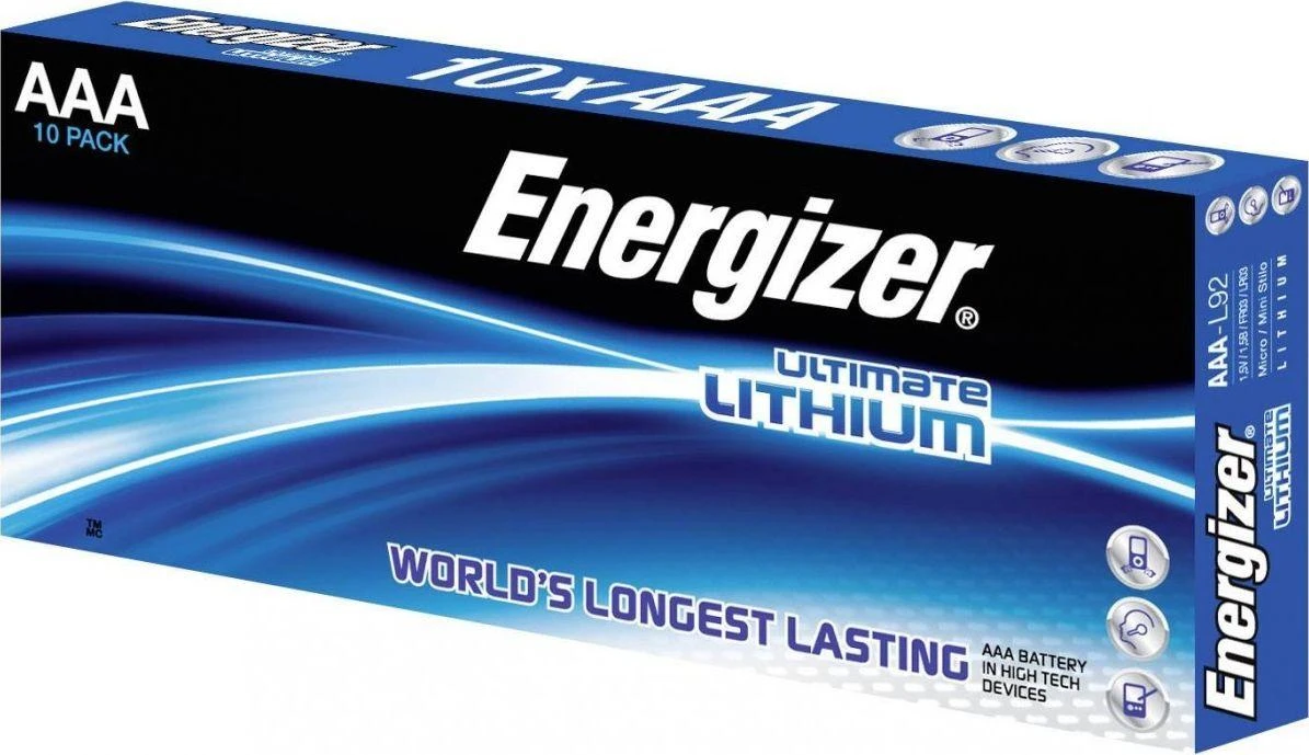 Energizer Ultimate Lithium AAA 1,5V 1250mAh elementai L92, 10 vnt.