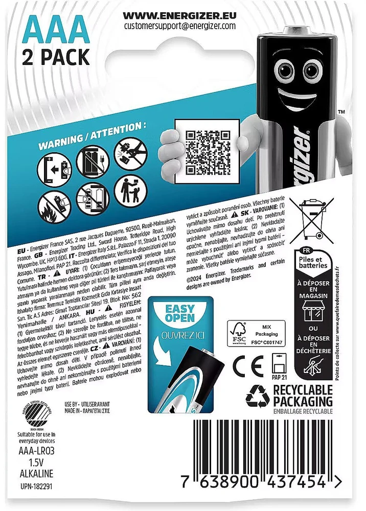 Energizer Energizer battery Max Plus Alkaline AAA CP2