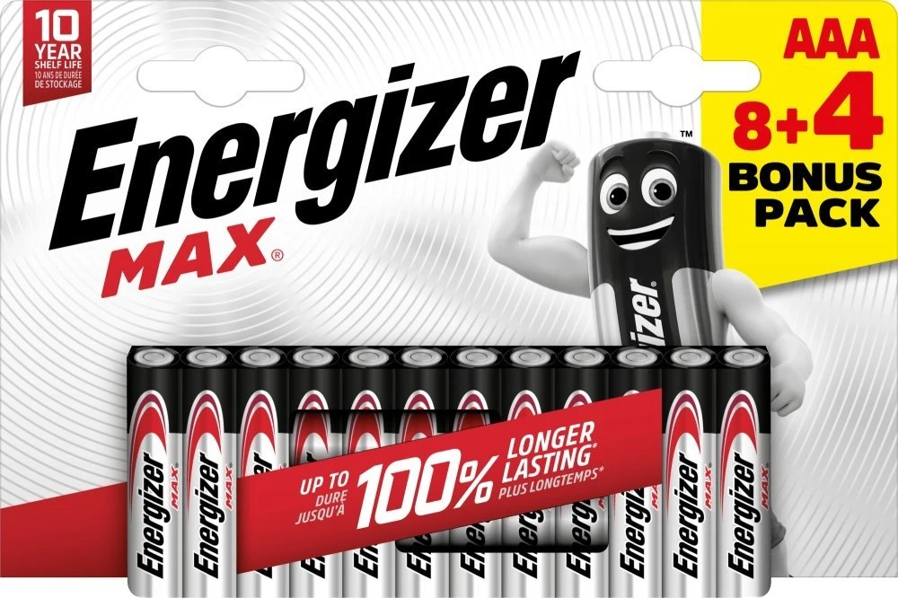 Energizer Max AAA 12 baterijų pakuotė