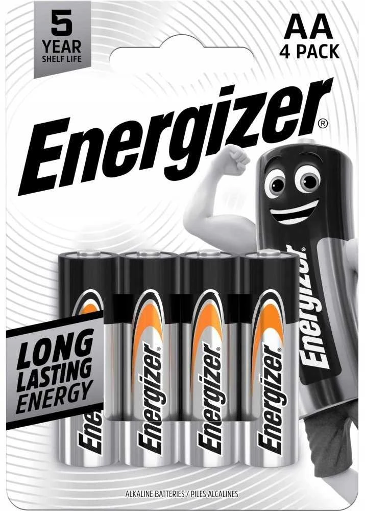 Energizer AA baterijos, 4 vnt. pakuotė