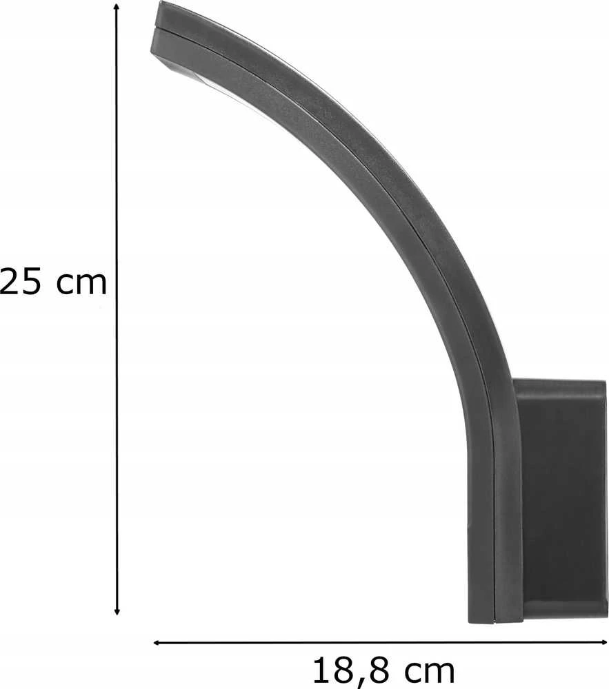 Sieninis šviestuvas Piryt PYRYT LED 10W, sodo šviestuvas 800lm, IP54, 4000K, pilkas