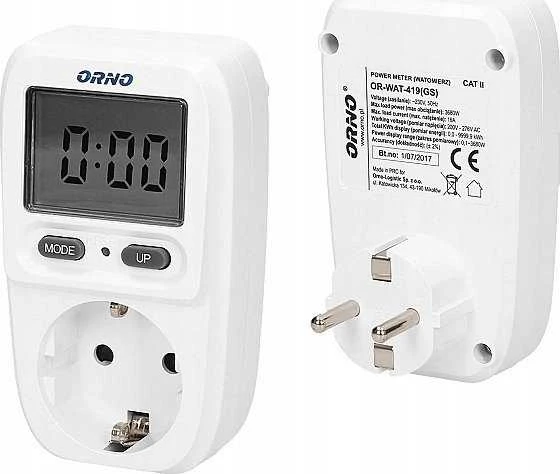 ORNO WATT METER WITH LCD DISPLAY | Energizer