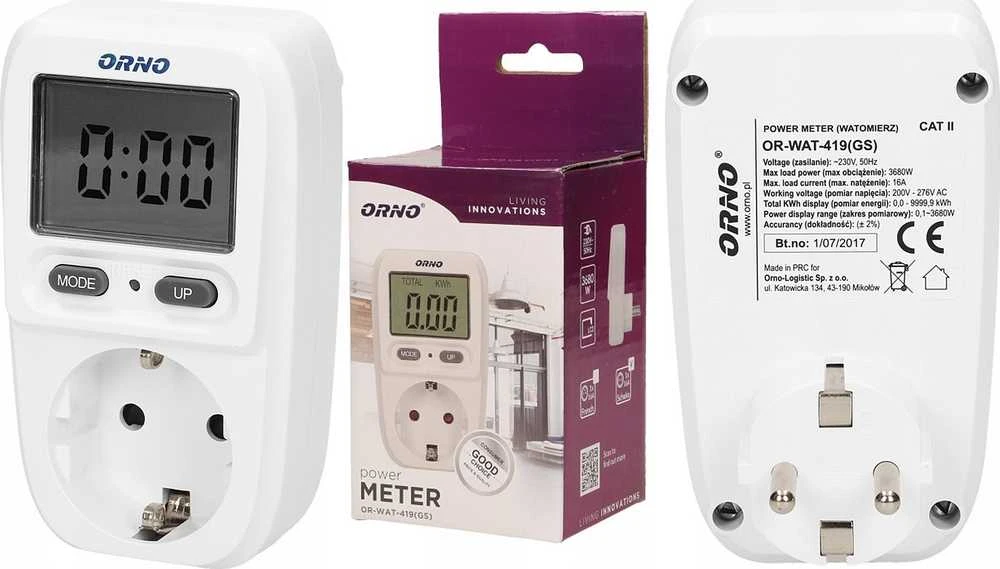 ORNO WATT METER WITH LCD DISPLAY | Energizer