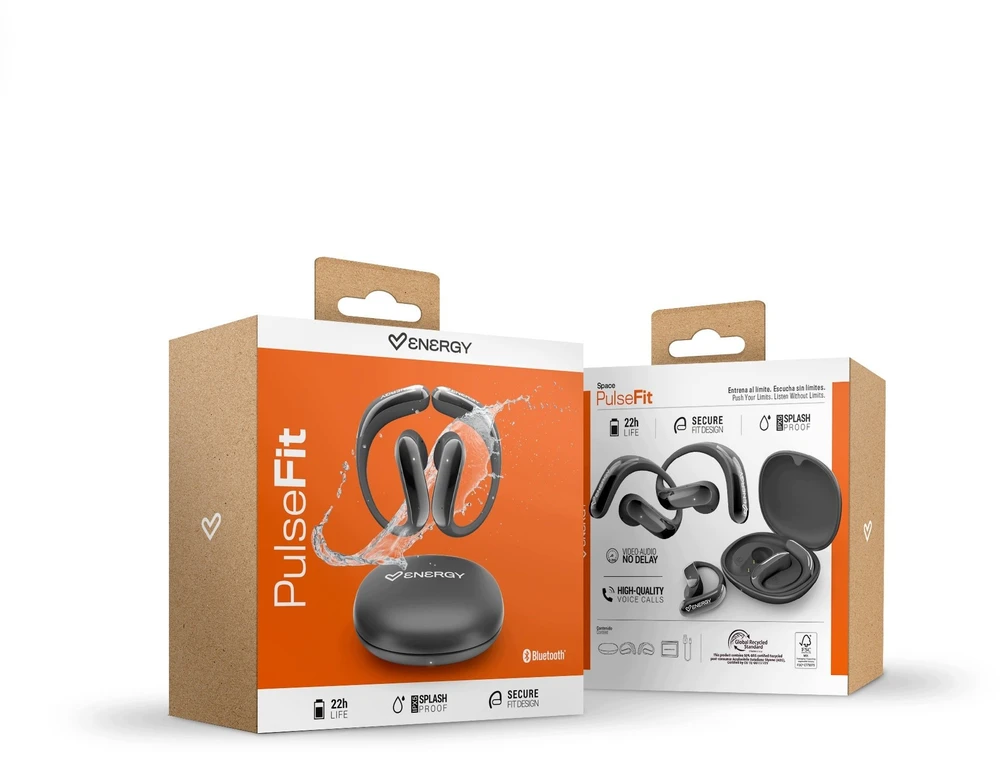 Ausinės Energy Sistem PulseFit juodos