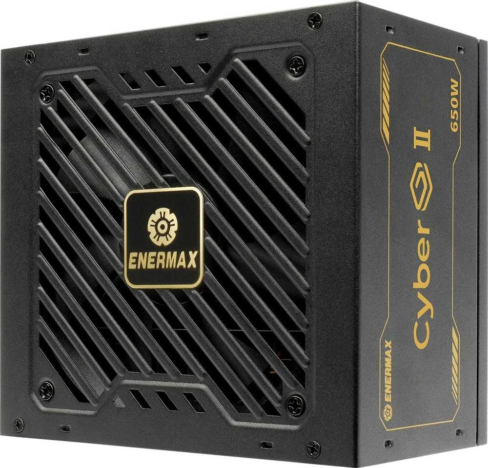 650W „Enermax“ maitinimo šaltinis 650W „CyberG II 80+ Gold“ Juodas be modifikacijų