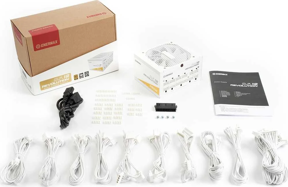850W Enermax Revolution D.F.12 ETV850G-W 80+ Gold Kabelmanagement ATX 3.1 baltas