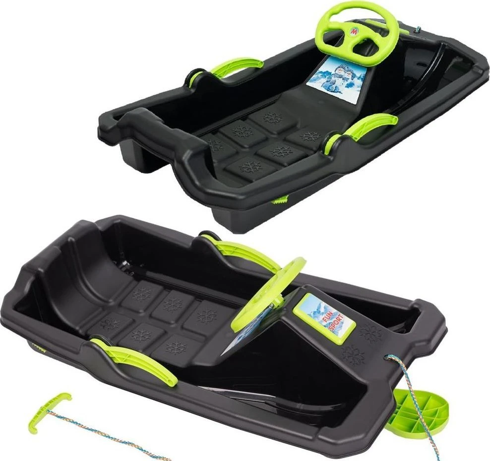 Enero Rogutės PLASTIKOWE Z HAMULCEM I KIEROWNICĄ ADAŚ 84x43x25CM Juoda