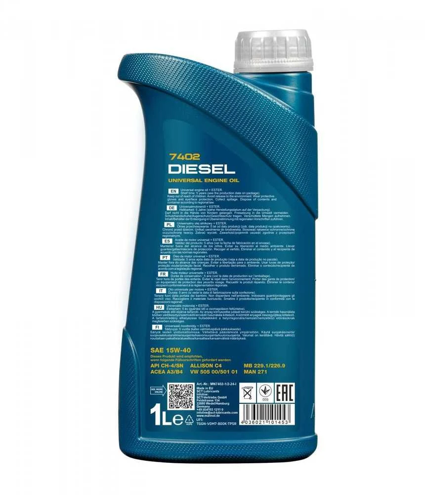 Automobilio variklio tepalas Mannol Diesel, 15W-40, 1 l