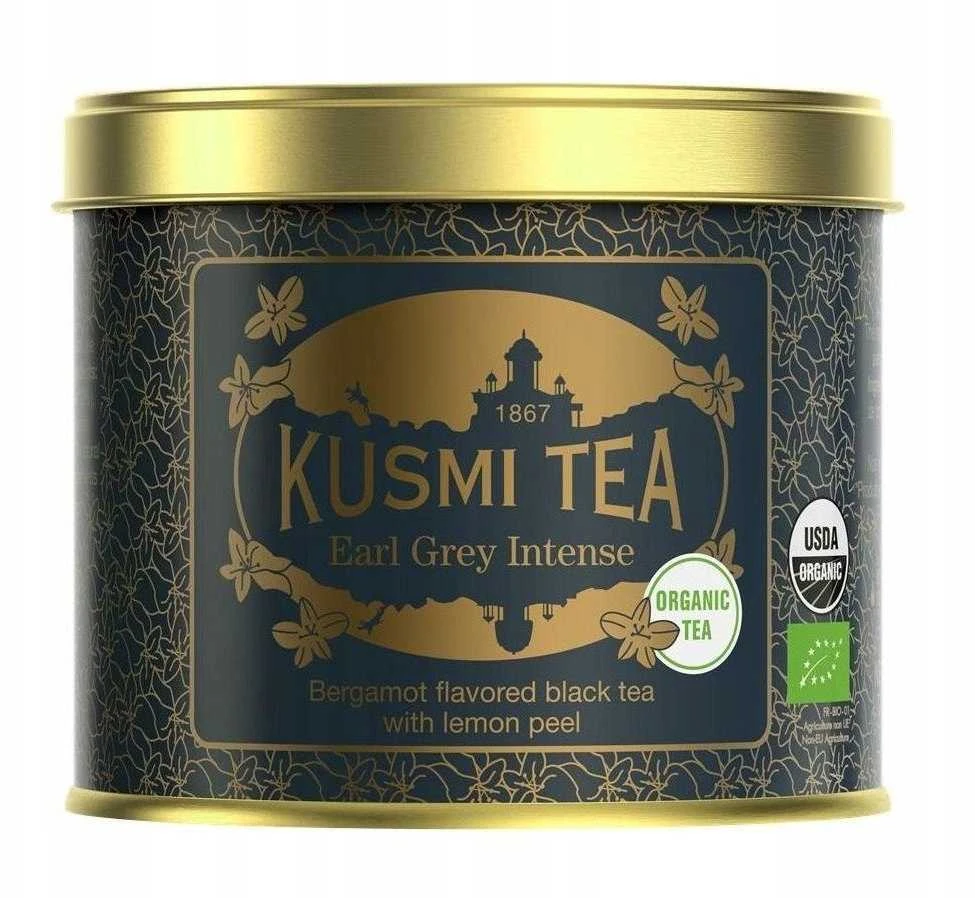 Kusmi Tea Earl Grey Intense tamsiai mėlyna skardinė