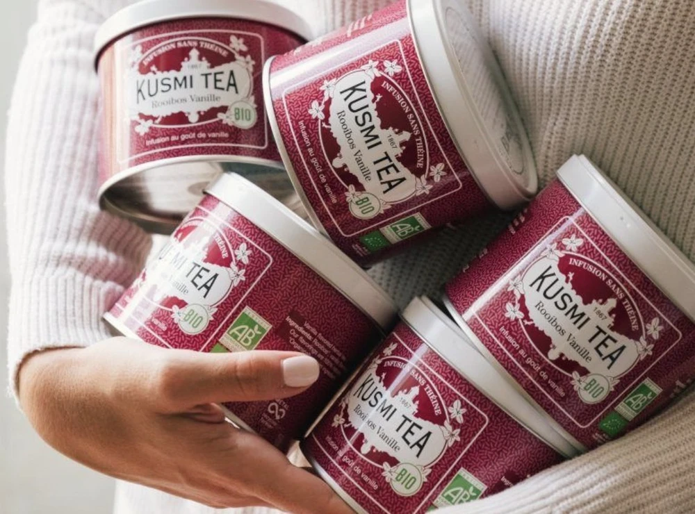 Ekologiška žolelių arbata „Kusmi Tea Vanilla Rooibos“, 100 g (metalinėje dėžutėje)