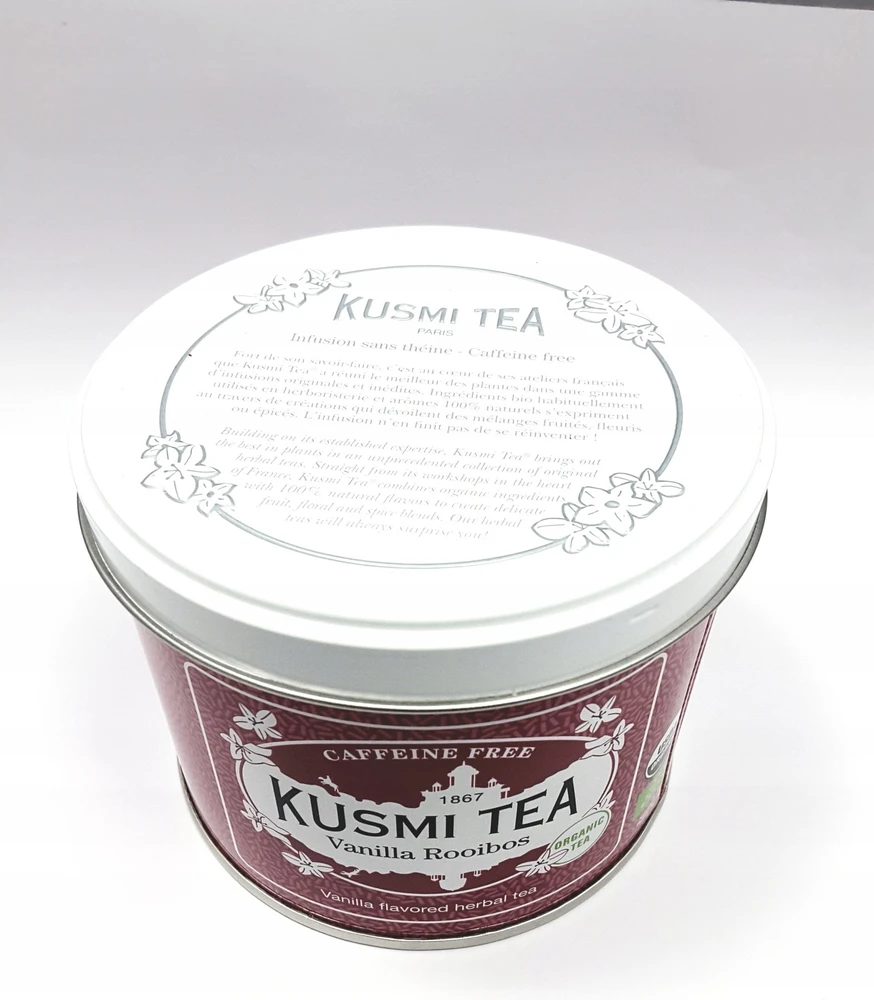 Ekologiška žolelių arbata „Kusmi Tea Vanilla Rooibos“, 100 g (metalinėje dėžutėje)