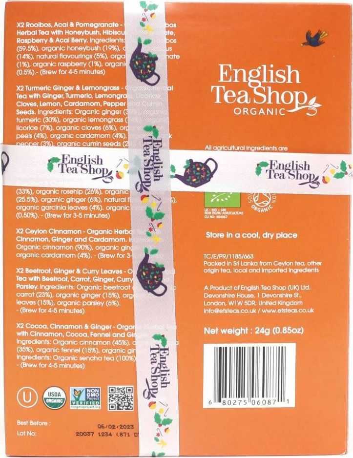 English Tea Shop Rinkinys herbat Super Goodness 12 piramidek