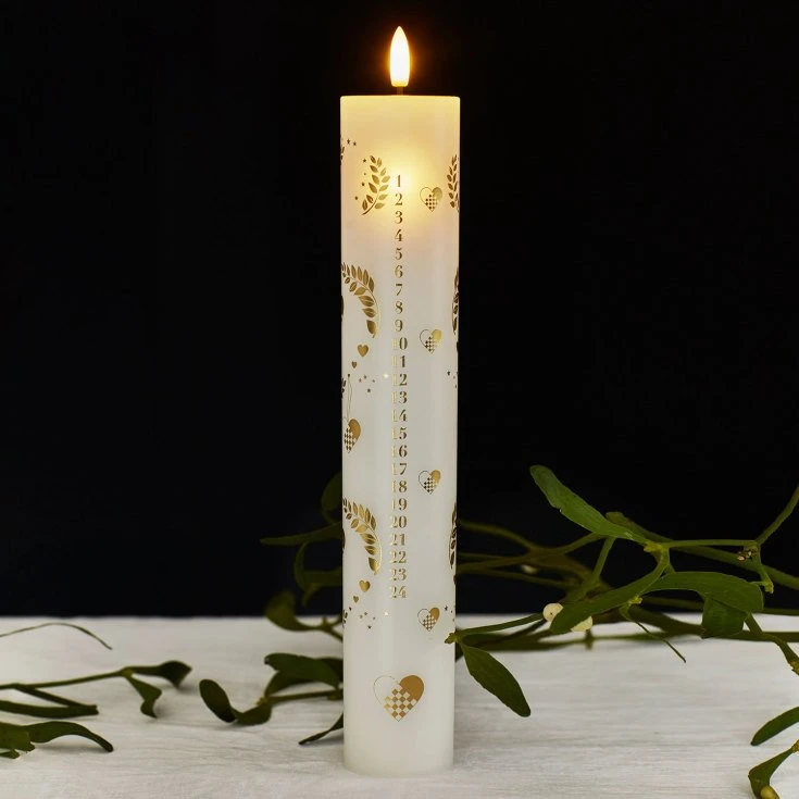 „Kalėdinė dekoracija English Tea Shop Sille Calendar candle, Balta“