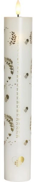 „Kalėdinė dekoracija English Tea Shop Sille Calendar candle, Balta“