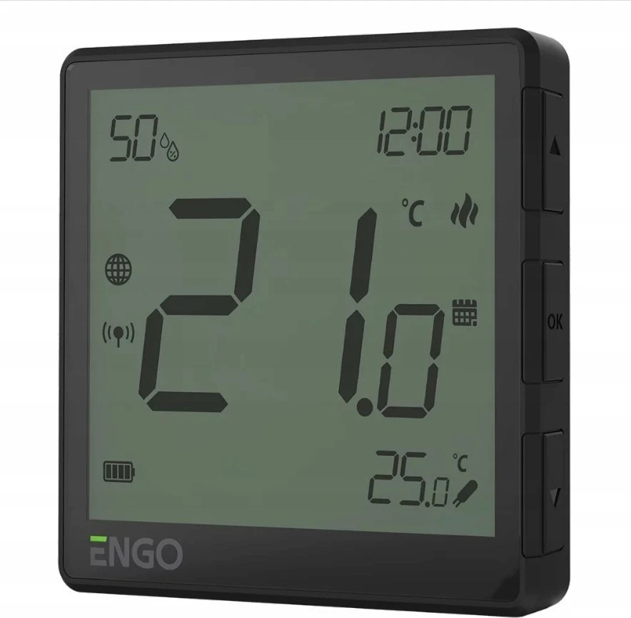 Engo Controls Engo EONE Zigbee 3.0 belaidis termostatas, juodas