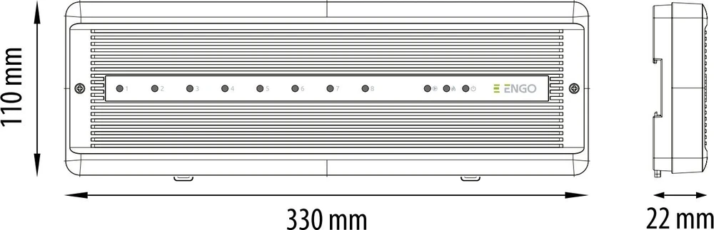 Engo Controls ENGO ECB8-230 – 8 zonų, 230V, grindinio šildymo valdymo blokas
