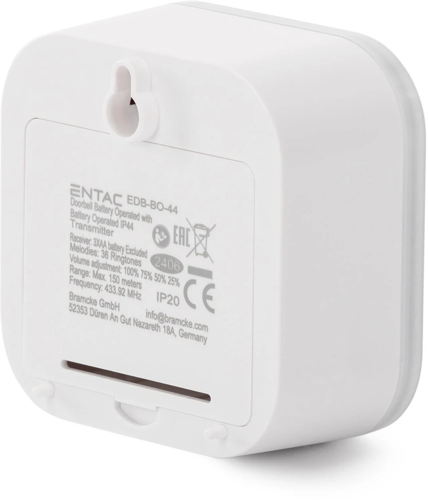 ENTAC Entac EDB-BO-44 durų skambučio komplektas Baltas