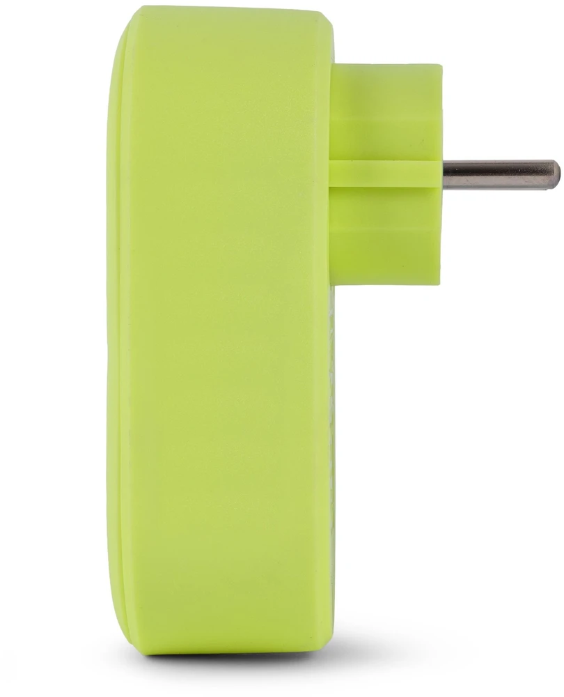 ENTAC Entac EPAG-1EE-2USB-L maitinimo kištukų adapteris, F tipas, laimo spalvos