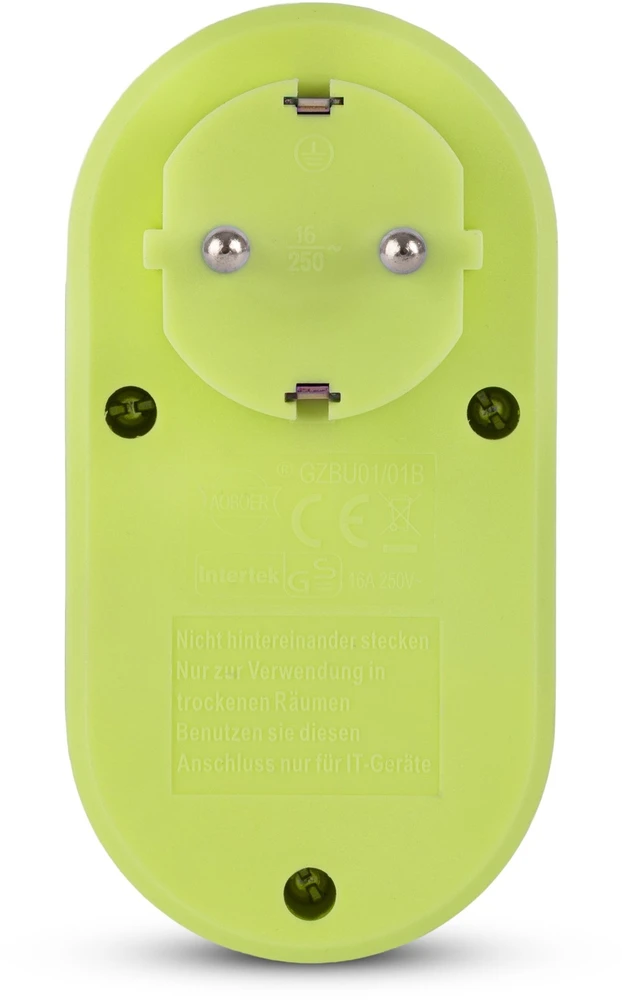 ENTAC Entac EPAG-1EE-2USB-L maitinimo kištukų adapteris, F tipas, laimo spalvos