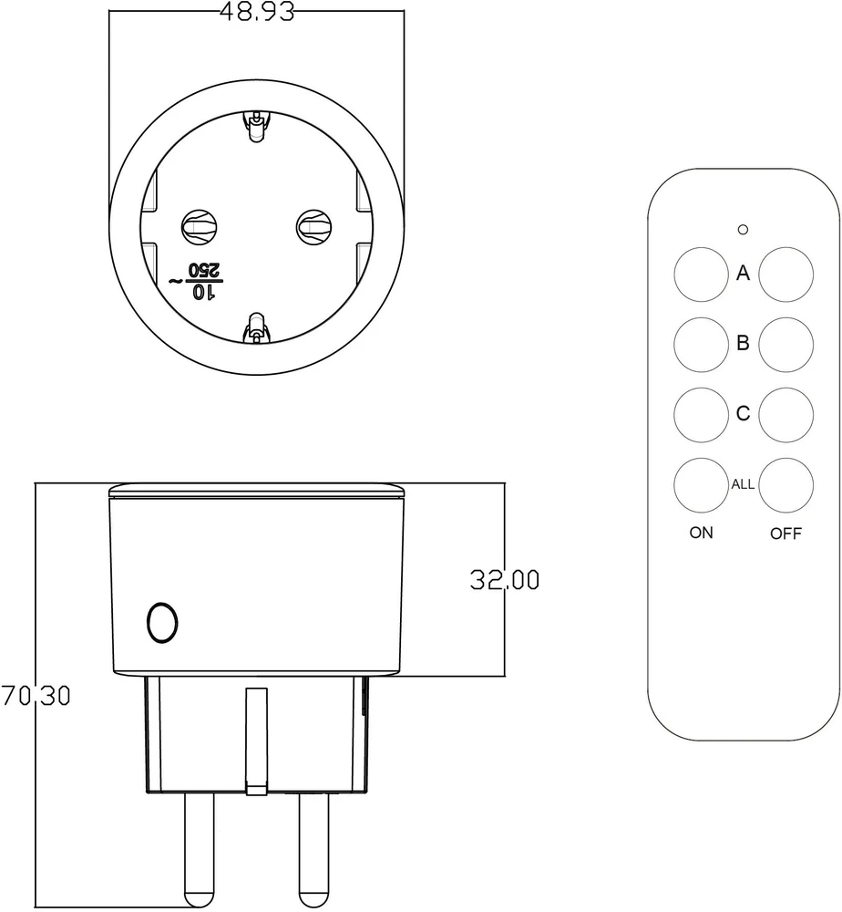 Carruzzo Entac ES-3S-RC maitinimo kištukų adapteris Balta