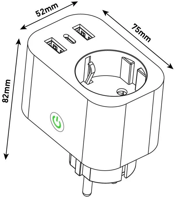 ENTAC Entac ES-SSAUSB-WIBLE adapter wtyczek zasilających Baltas