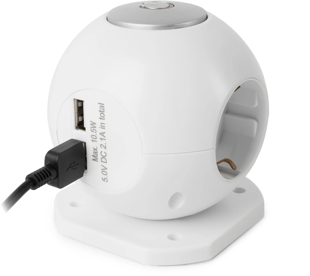 ENTAC Entac ESC1.5G3-USB-GLOBE rozgałęziacz 1,5 m 3 x gniazdo jungiama į tinklą Wewnętrzna Baltas