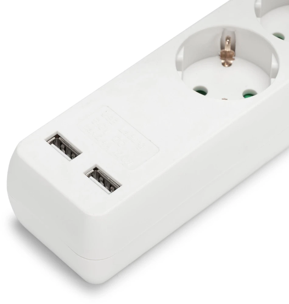 ENTAC Entac ESE1.5G3-1.5-SW-USB rozgałęziacz 1,5 m 3 x gniazdo jungiama į tinklą Wewnętrzna Baltas