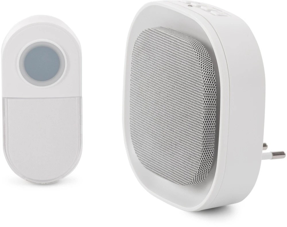 ENTAC Entac Dzwonek AC Plug-in su naktine lempute IP44 - siųstuvas 1xCR2032