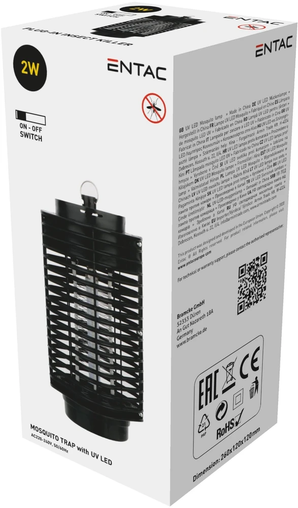 Entac Vabzdžių atbaidiklis UV su AC laidu AC230V