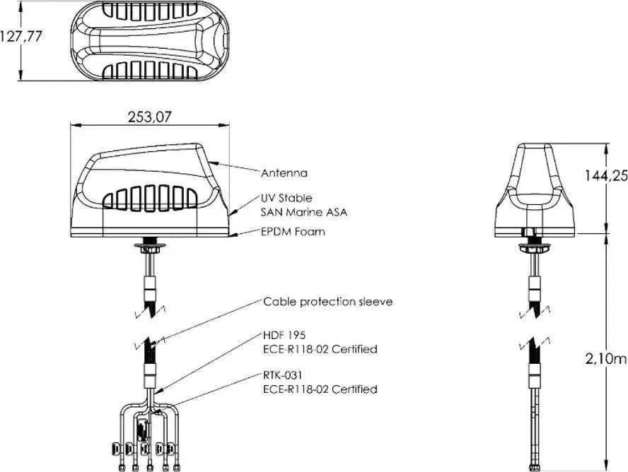 EntenA Poynting Automobilio antenA 2in1 Poynting MIMO- 3-12 LTE