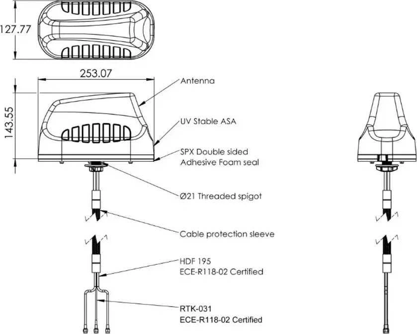 EntenA Poynting Automobilio antenA 5W1 Poynting MIMO- 3-14 LTE GPS