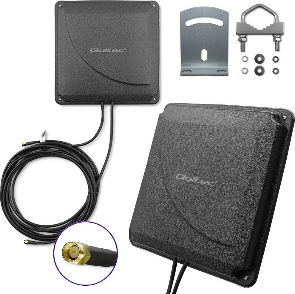 Ryšio stiprintuvas Qoltec Antenna 4G LTE DUAL MIMO booster | 35 dBi | 50W | 2x SMA male