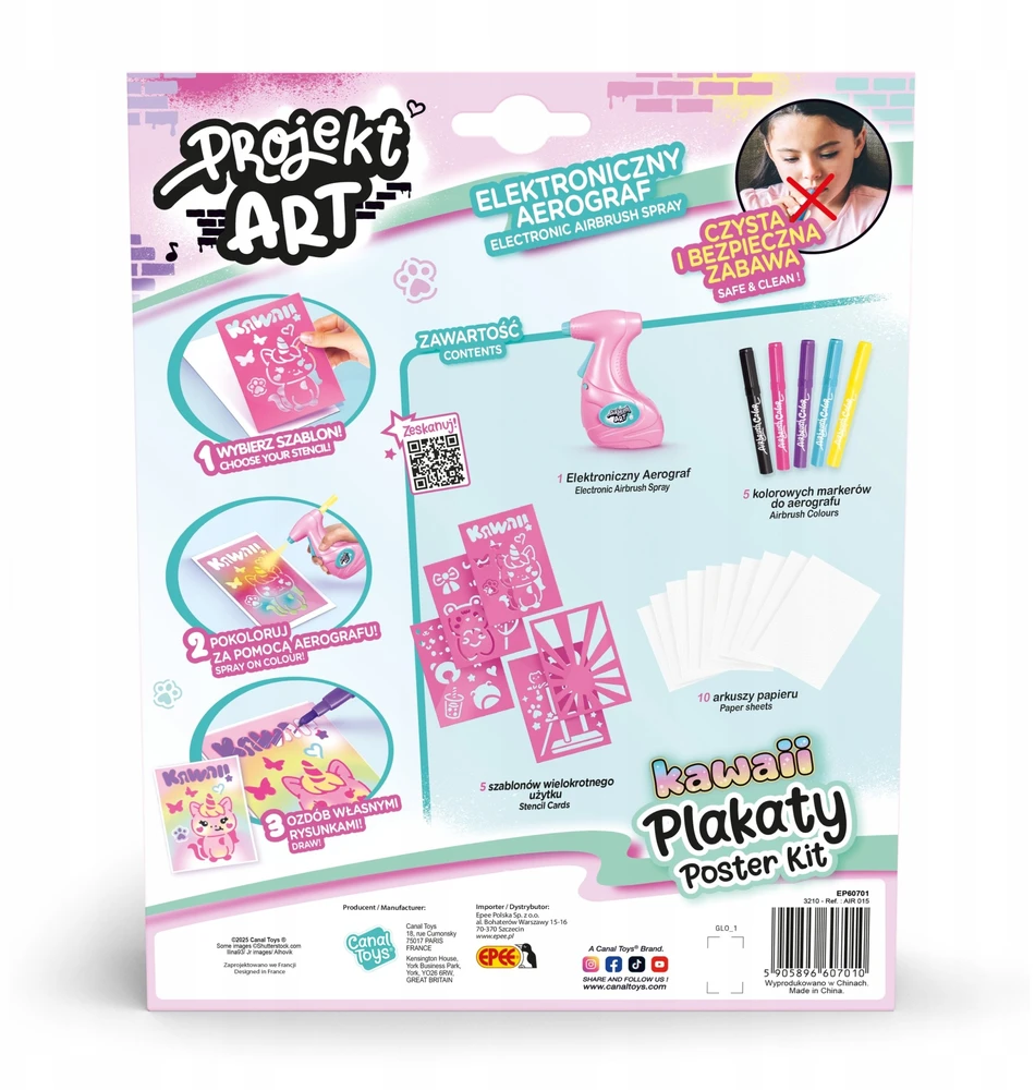 Meno projektas – kawaii plakatai – kūrybinis rinkinys su elektroniniu aerografu