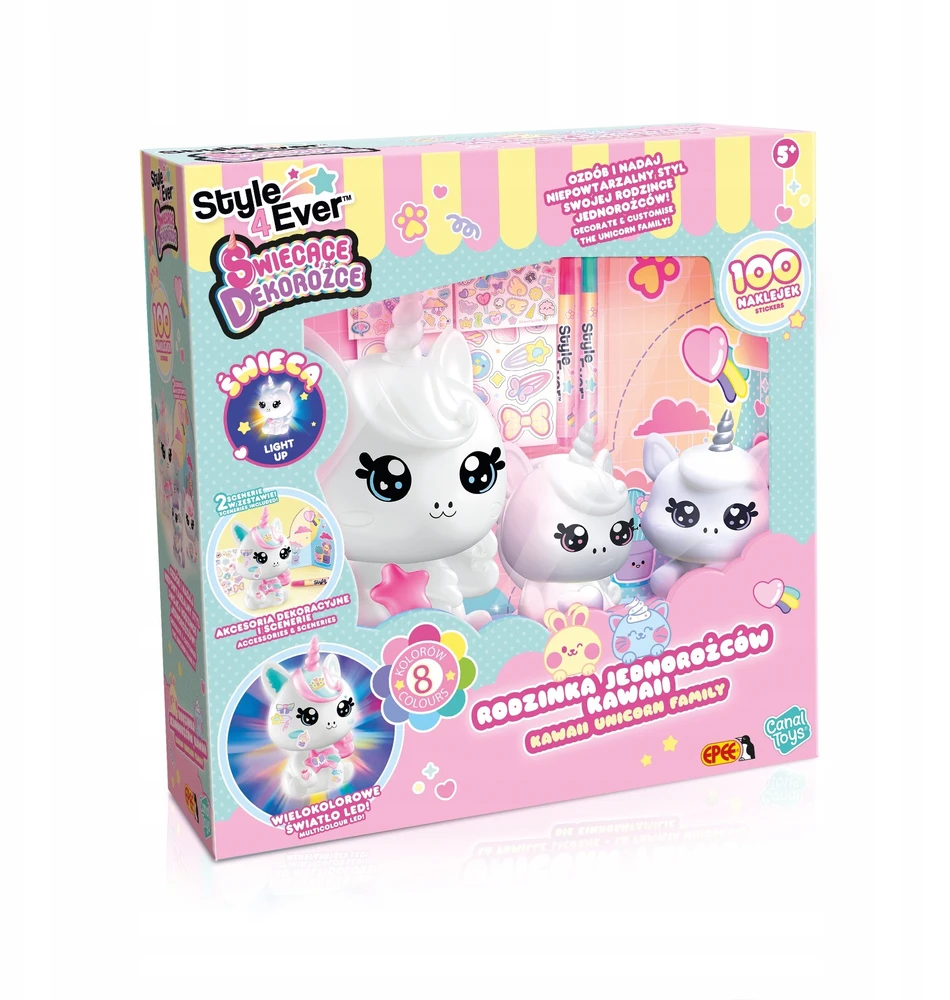 Epee Rinkinys Kawaii stiliaus vienaragių šeimos dekoracijų kūrybinis rinkinys