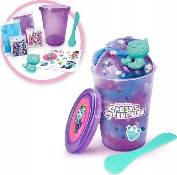 Epee Gabbys Dollhouse Slime masė - katės dėžutė su staigmena, violetė
