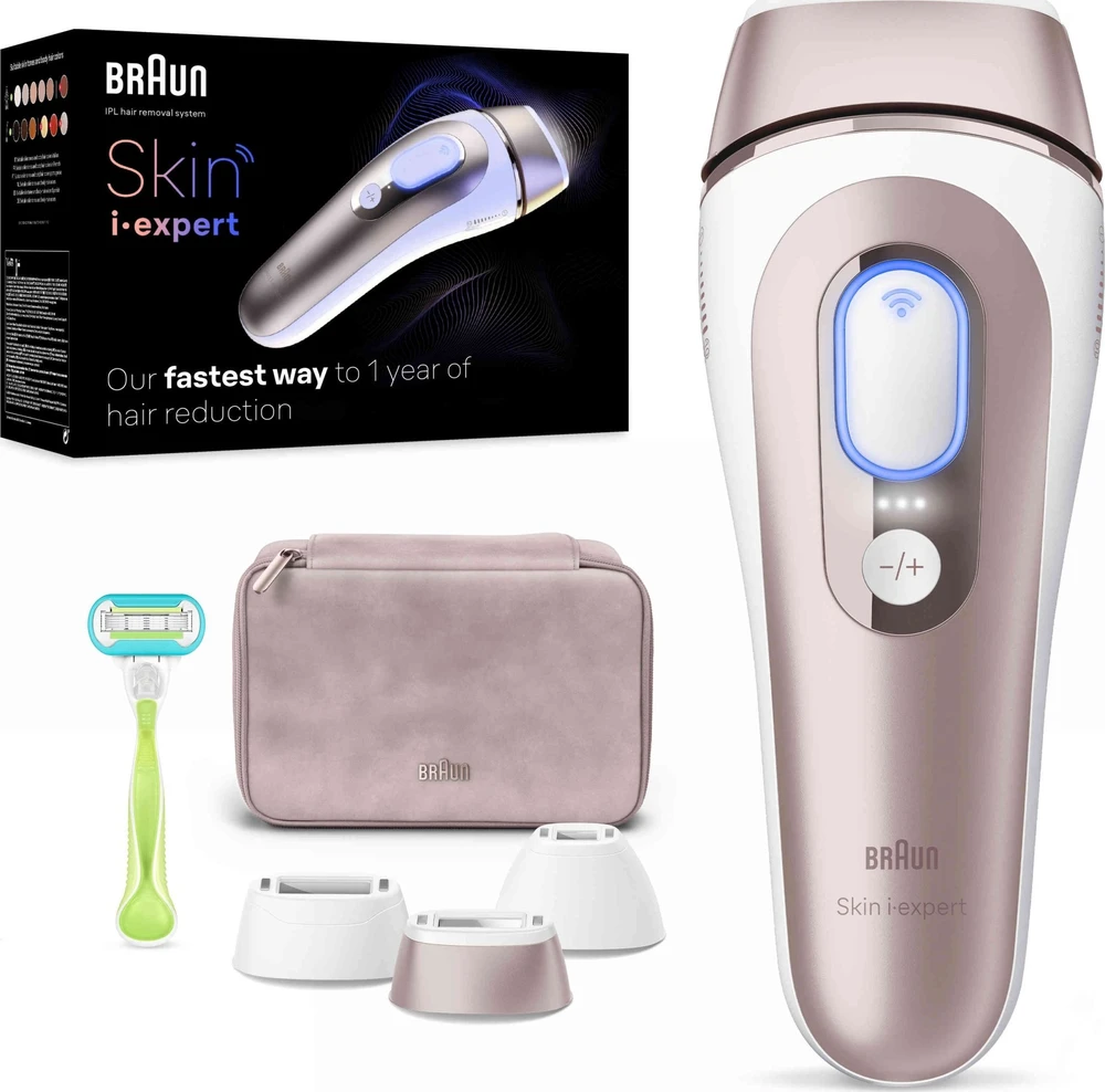 Fotoepiliatorius Braun Silk-Expert Pro IPL PL7253,  Intensyvaus pulso šviesa (IPL) „Rose Gold“, Balta