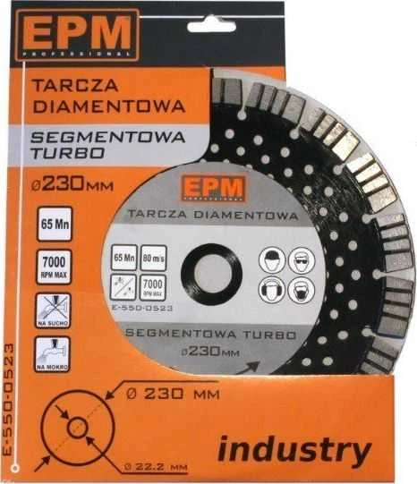 EPM segmentuotas turbo deimantinis peilis su aušinimo skysčio angomis. 230 mm